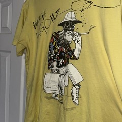 Vtg Style Dr. Gonzo Ralph Steadman Fear & Loathing In Las Vegas Shirt Yellow XL
