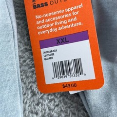 Bass Outdoor Quarry Long-Sleeve Pocket Tee XXL Polyester/Spandex Blend NWT 2770