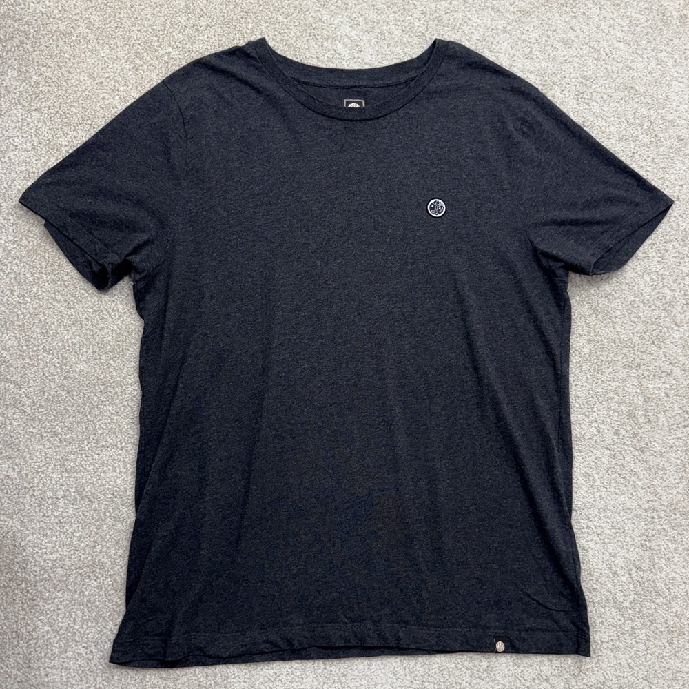 PRETTY GREEN Men’s Charcoal/Marl Grey Cotton T-Shirt Embroidered Logo Top XXL
