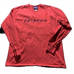 Friends TV Show NBC Experience Store Shirt LARGE Red Embroidery VTG Long Sleeve