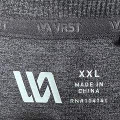 VRST T-Shirt Short Sleeve Tee Mens 2XL Black Gray Athletic Performance Crewneck