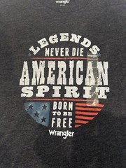 Wrangler Men’s T-Shirt- light,soft material-legends never die logo- Medium-NEW-