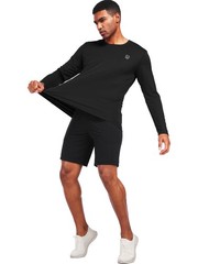 NELEUS Men’s Performance Long Sleeve Mesh T-Shirts, 3-Pack L, Black/Grey/Green