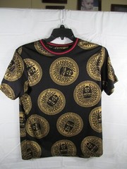 NWT DRILL CLOTHING MEDUSSA BLACK with GOLD METALLIC PRINT T- SHIRT sz M