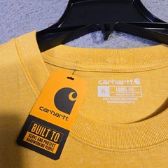 Carhartt Shirt Mens XL Yellow Work Wear Outdoors Loose Fit Casual Logo Work NWT