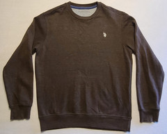 US Polo Assn Luxury Feel Sweatshirt Men M Brown Crew Neck Fleece Pullover Cotton