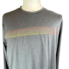 MARINE LAYER Weekend Sport Long Sleeve T Shirt Size Large Logo Graphic Crew Gray
