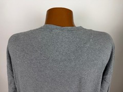 Vintage 90s Ribbed Knit Henley Shirt Men XL Boxy Minimal Outdoors Gray Stretchy