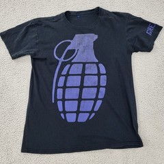 Grenade Shirt Mens Size Small Y2K Spray Paint Black Graphic