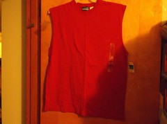NEW UNDER DISGUISE BRIGHT RED CREW NECK SLEEVELESS (MUSCLE) T’SHIRT