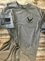 Air Force Military T-shirt With DD-214 Alumni USAF Chest Logo 113