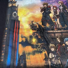 Kingdom Hearts III Disney Square Enix Graphic T-Shirt Black Large Gamer Anime