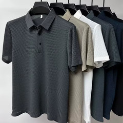 Summer Men’s Short Sleeve T-shirt Business Casual Cool Breathable Polo Shirt
