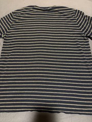 Goodfellow & Co L Blue/Beige Striped Crew Neck Short Sleeve Cotton Tee