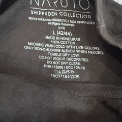 Naruto Shippuden Kakashi Hatake Graphic Tee Black Japanese Anime Men L EUC