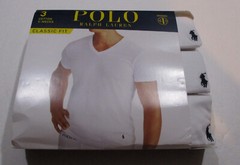 3-PK RALPH LAUREN POLO SIZES S M L XL XXL GRAY V NECK COTTON T SHIRT UNDERSHIRT