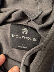 MEN’S HOODIE: Shouthouse Colorblock Pullover Gray Lightweight Athletic Fit LARGE