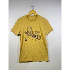 Banana Republic Men’s Graphic T-Shirt Headphones Analog Mustard Yellow Size M