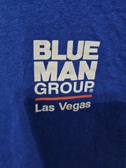 RARE Vintage Y2K Blue Man Group THE VENETIAN Size Small S T-Shirt Blue Art