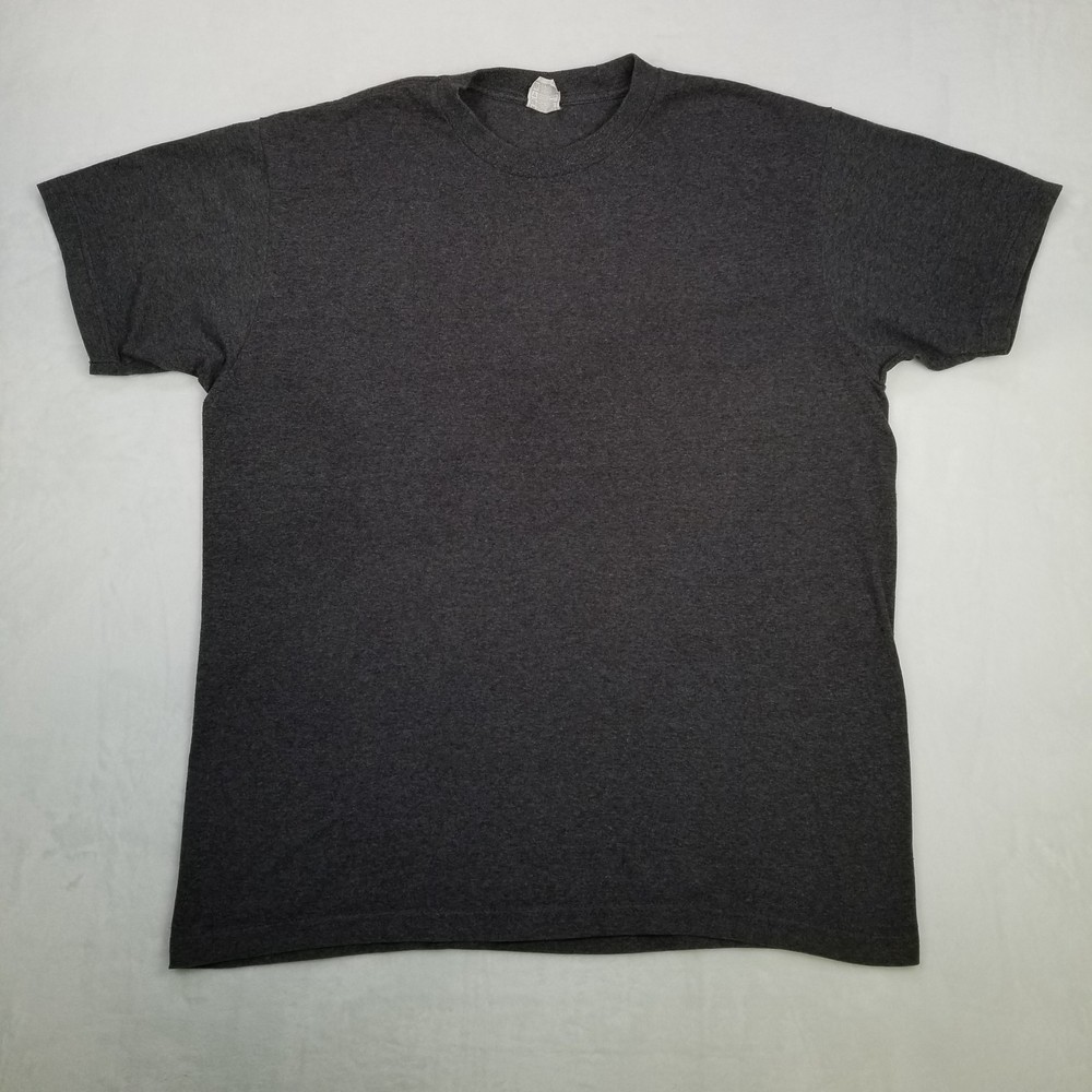 Shaka Active Men’s Dark Gray Soft Spun Cotton Crew Neck Basic T-Shirt Size XL