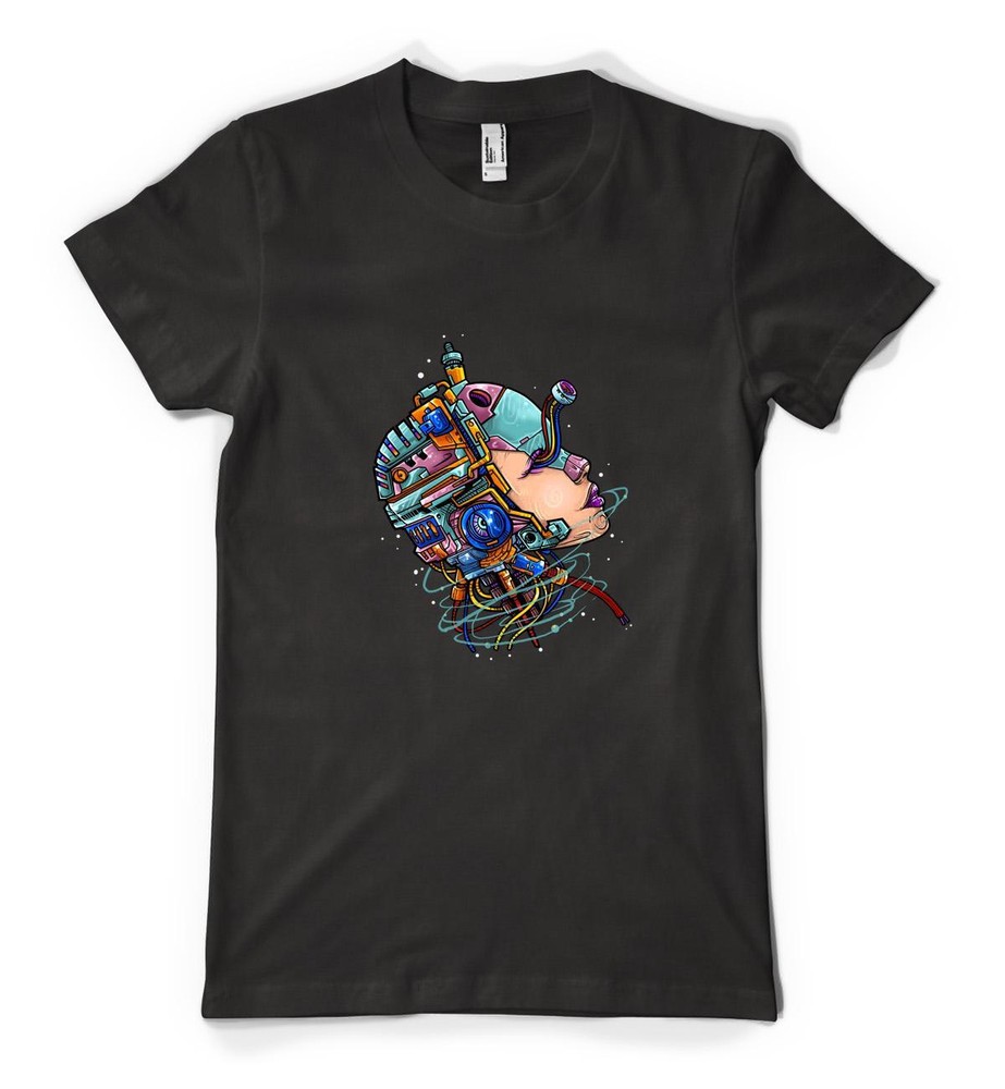 Bright Colourful Metallic Robot Skull Android Personalised Unisex Adult T Shirt