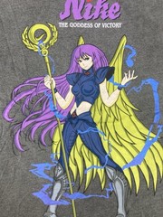 Nike Max90 Goddess Of Victory Anime Graphic T-shirt Men Medium Gray IH7537 045