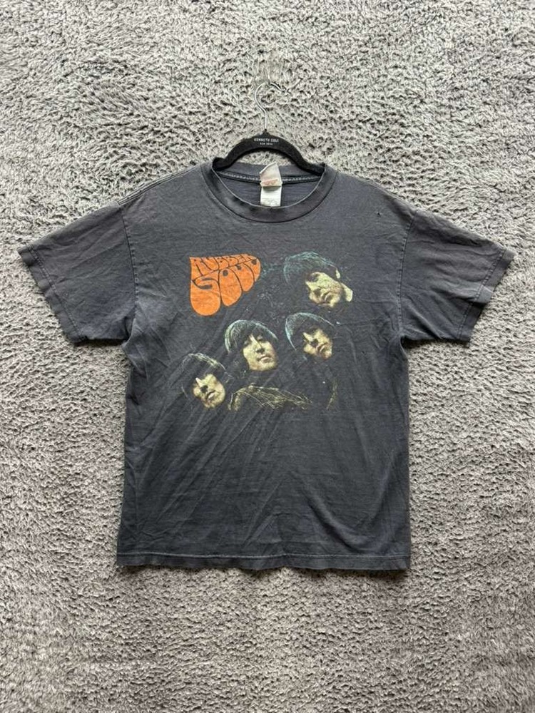 The Beatles Rubber Soul Graphic Crewneck Short Sleeve T-Shirt Black Mens Size M