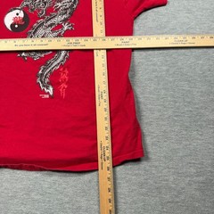 Fruit Of The Loom T-Shirt Men L Red Yin Yang Dragon 2000 Fortune Designs Graphic