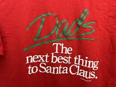Christmas Holiday T Shirt Dad Funny Large Red Short Sleeve Humor Santa Claus USA