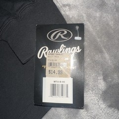 NWT Rawlings Mens Long Sleeve Shirt Black Sz Large New Baseball Softball Cotton