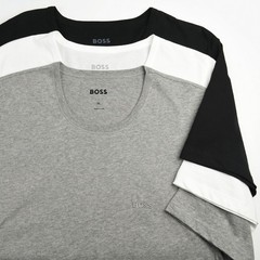 HUGO BOSS 3 Piece White Gray Black Regular Fit Cotton Crew T Shirts XL NEW