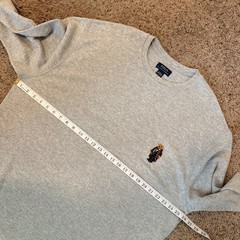 Polo Ralph Lauren Embroidered Bear Gray Waffle Thermal Long Sleeve Shirt Mens 3X