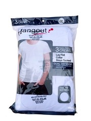 6-Pack Men’s White Cotton Crew Neck T-Shirts “Tagless ~ ~Lay Flat Collar”