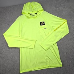 Dickies Fast Dry Hooded Shirt Mens Medium Yellow Hi Viz Long Sleeve UV40 NWT