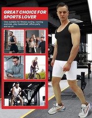 1/2/3 Pack Men’s Shaper Slimming Tank Top Athletic Compression Shirt with Sle…