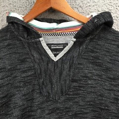 Modern Culture T-Shirt Mens S Black Hooded Short Sleeve V-Neck Pullover Casual
