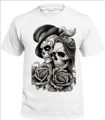 Dia De Los Muertos Men’s T-Shirt White or Black or Gray Small to 3X-Large