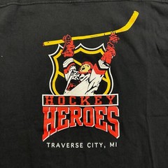 Vintage Hockey Heroes Shirt Adult Large Long Sleeve Black Sports
