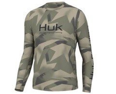 HUK Icon X Geo Spark LS Shirt Moss H1200537-316- CHOOSE YOUR SIZE!
