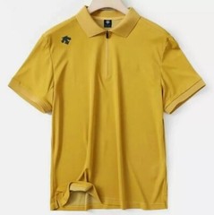 Descente Half Zipper Ice Feel Quick Drying Short Sleeves T-shirt