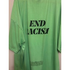 COOL Creative End Racism Graphic T-Shirt Mens XXL Bright Green NWT Oversized Tee