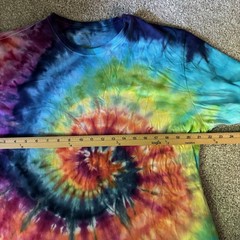 NEW Rainbow Spiral Tie Dye T-Shirt SIZE XL Unisex Ice Dyed Soft Cotton Colorful