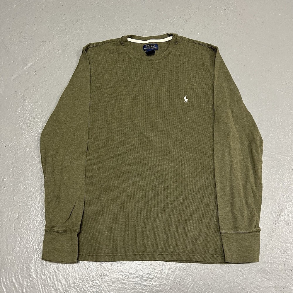 Polo Ralph Lauren Olive Green Thermal Long Sleep Shirt SIZE LARGE