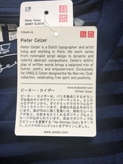 UNIQLO MEN TOPS short Sleeve PIETER CEIZER GRAPHIC Tee T-SHIRT 69 NAVY Size XL
