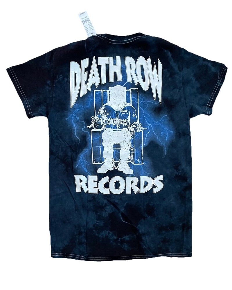 Death Row Records Short Sleeve Crew Neck Graphic Tee Shirt Black Blue Small NWT