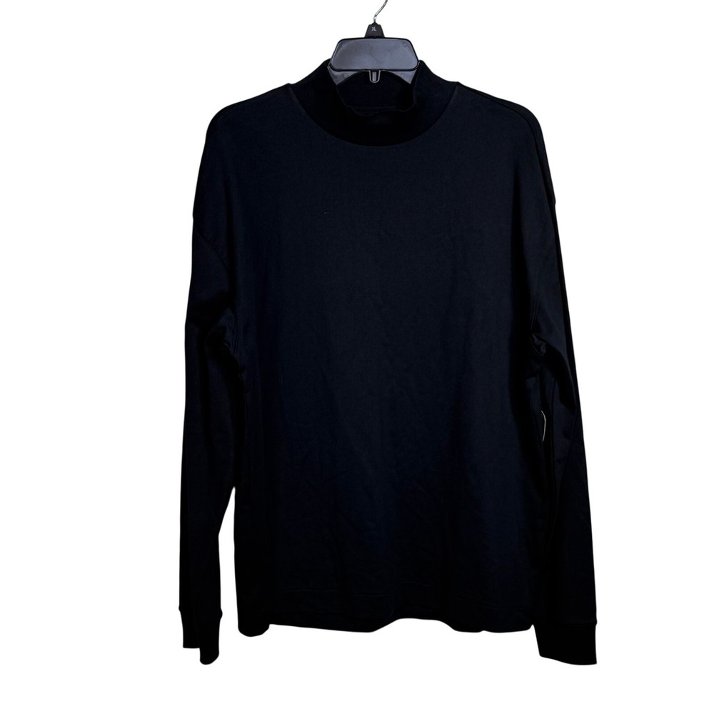 Mode of One Men’s Long-Sleeve Oversized-Fit T-Shirt, Deep Black Small