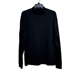 Mode of One Men’s Long-Sleeve Oversized-Fit T-Shirt, Deep Black Small