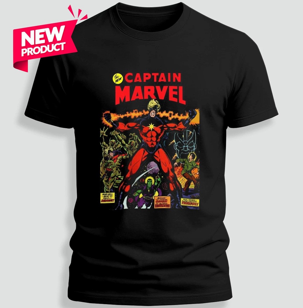 Captain Marvel T-Shirt – Jim Starlin Art – Thanos – Drax the Destroyer – #32