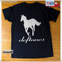 Deftones Tee White Pony Logo Rock Band Black Unisex T-shirt Size S-5XL
