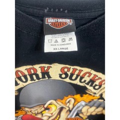 Harley-Davidson Mens 2XL Black Work Sucks Let’s Ride Clown Graphic TShirt Philly